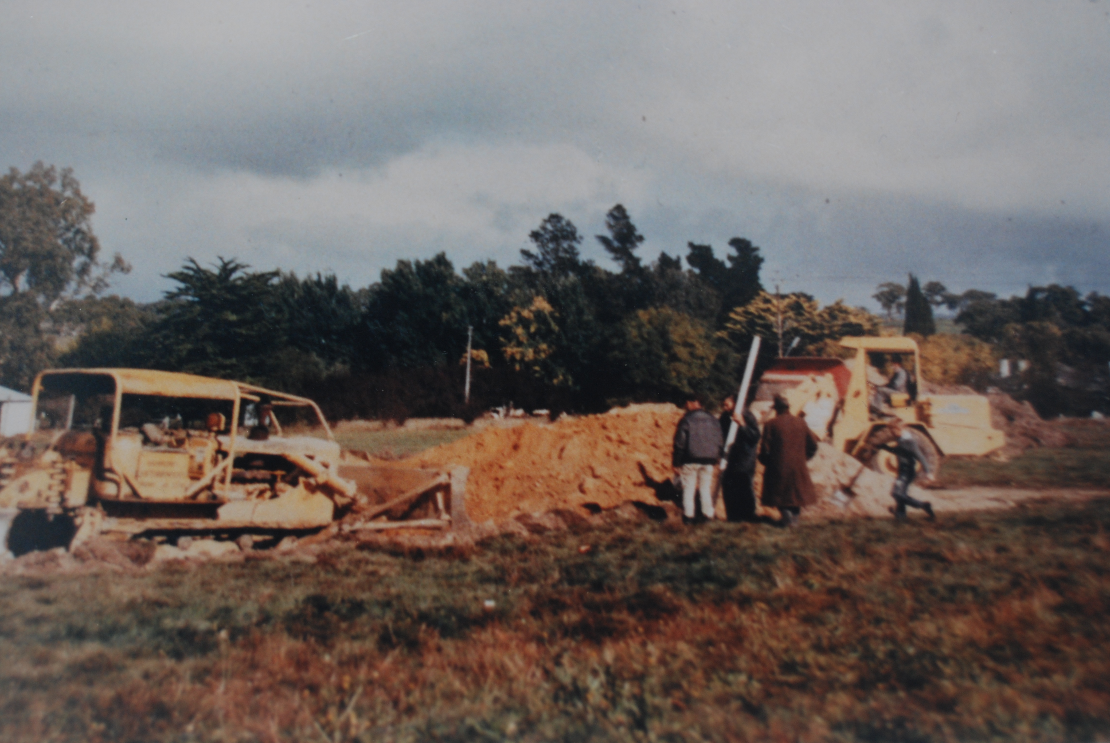 Construction of the pool site 